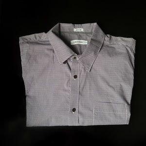 Calvin Klein Button-down Purple White Long Sleeve Shirt Modern Classics